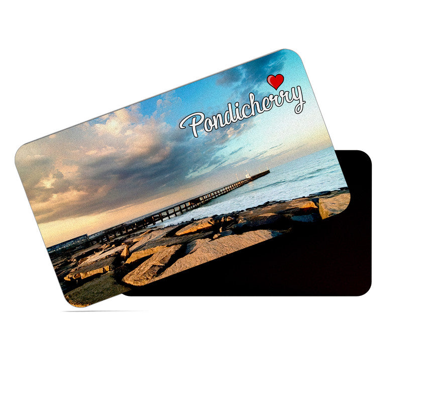 dhcrafts Rectangular Rubber Fridge Magnet / Magnetic Card Multicolor Tamil Nadu Pndicherry D1 Design Pack of 1 (8.6cm x 5.4cm)